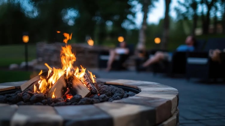 Backyard fire pit in Pepper Pike, OH