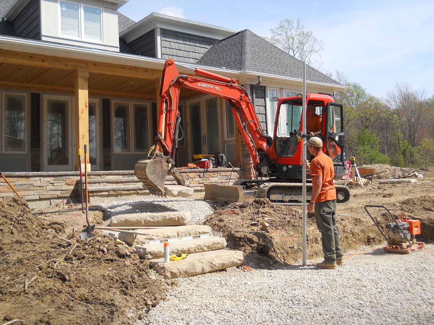 Exscape Designs crew installing a residential landscape