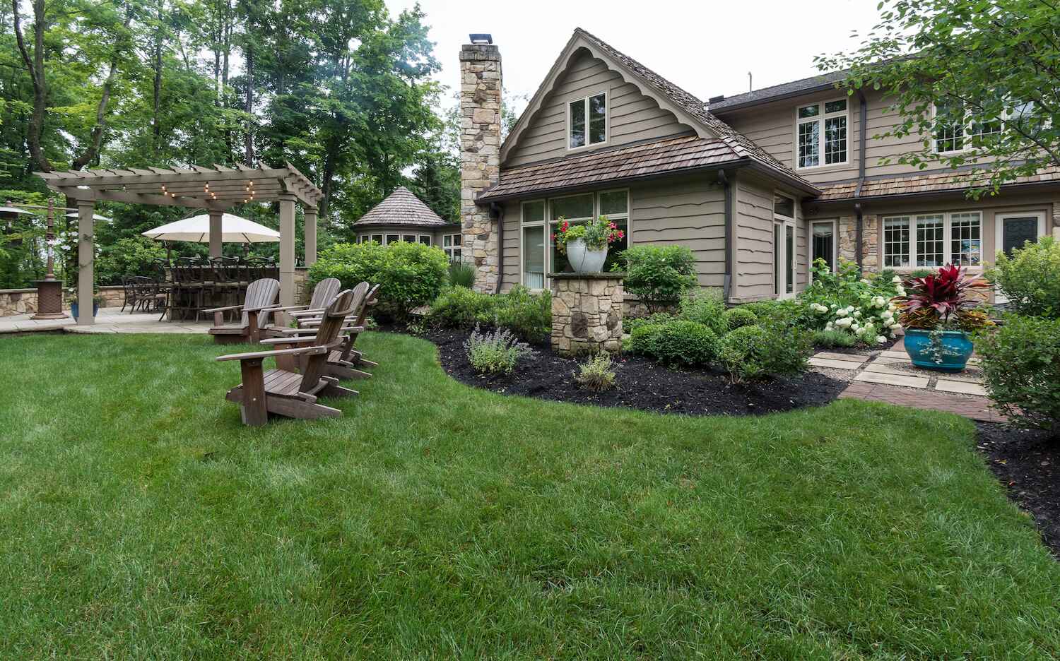 Lawn fertilization on a residential property