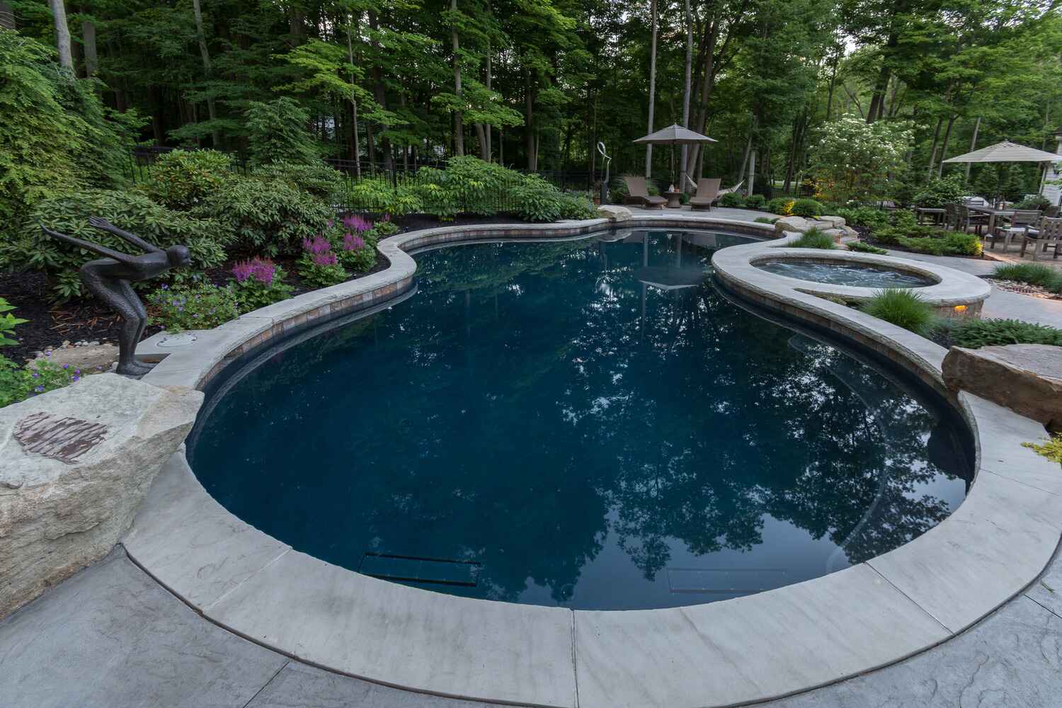 Spillover spa installation in Orange, OH for a seamless pool-to-spa transition
