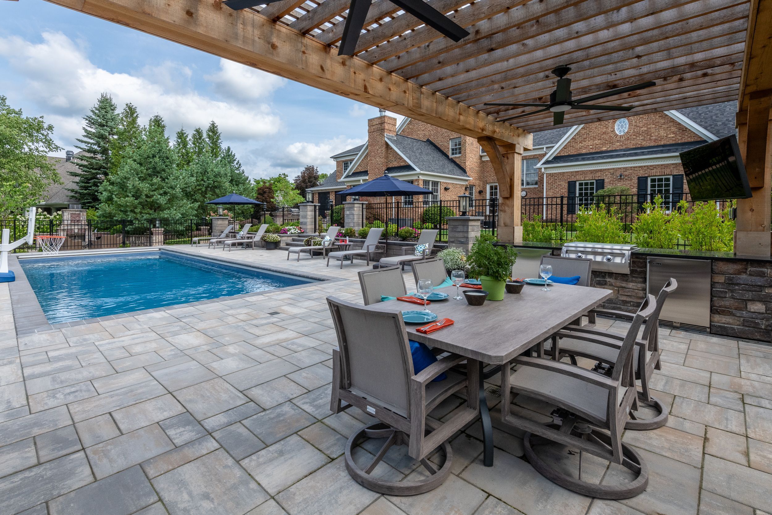 Creating the Ultimate Backyard Retreat- Outdoor Kitchen & Fiberglass Pool in Orange, OH