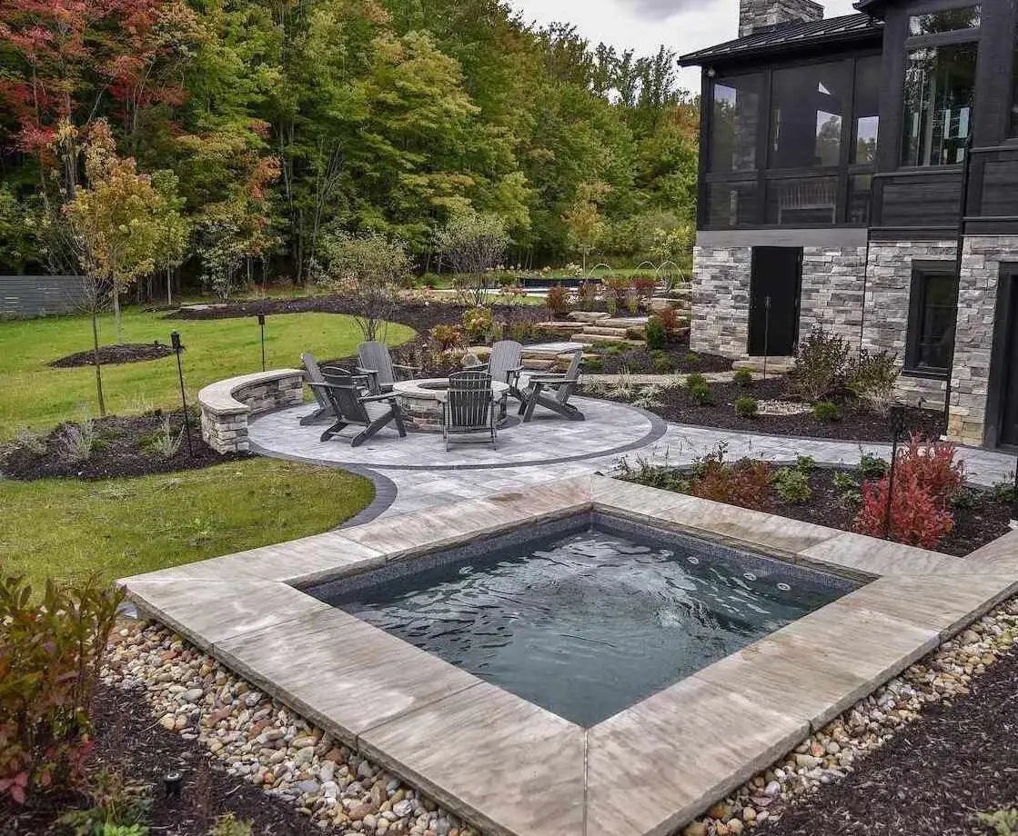 Landscape design and Fire Pit in Bainbridge, OH