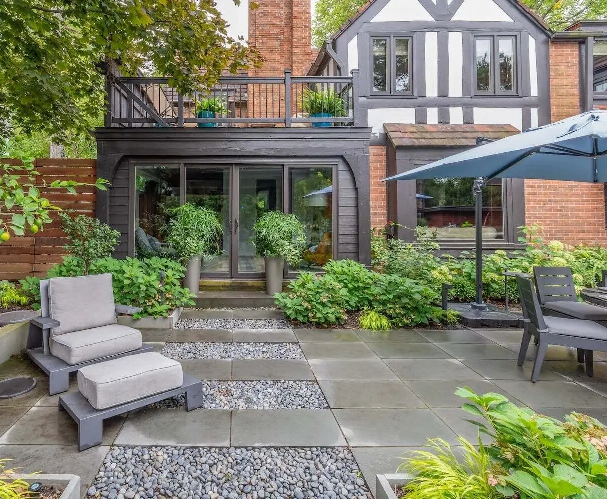 Lush garden beds with colorful seasonal flowers enhancing a backyard in South Russell, OH