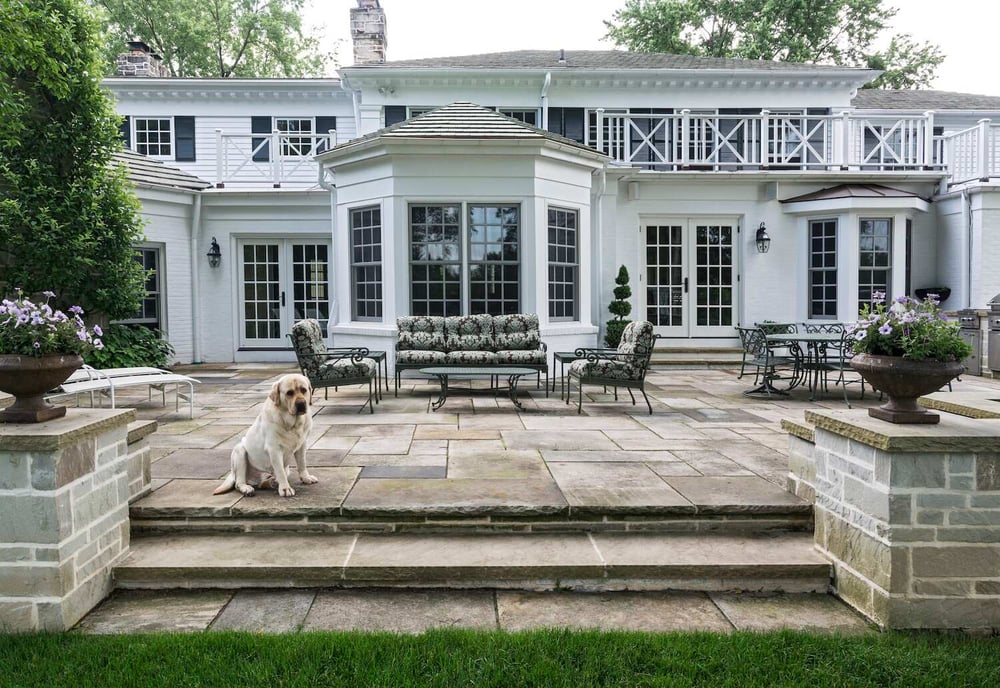 Professionally installed paver patio with stone edging in Aurora, OH