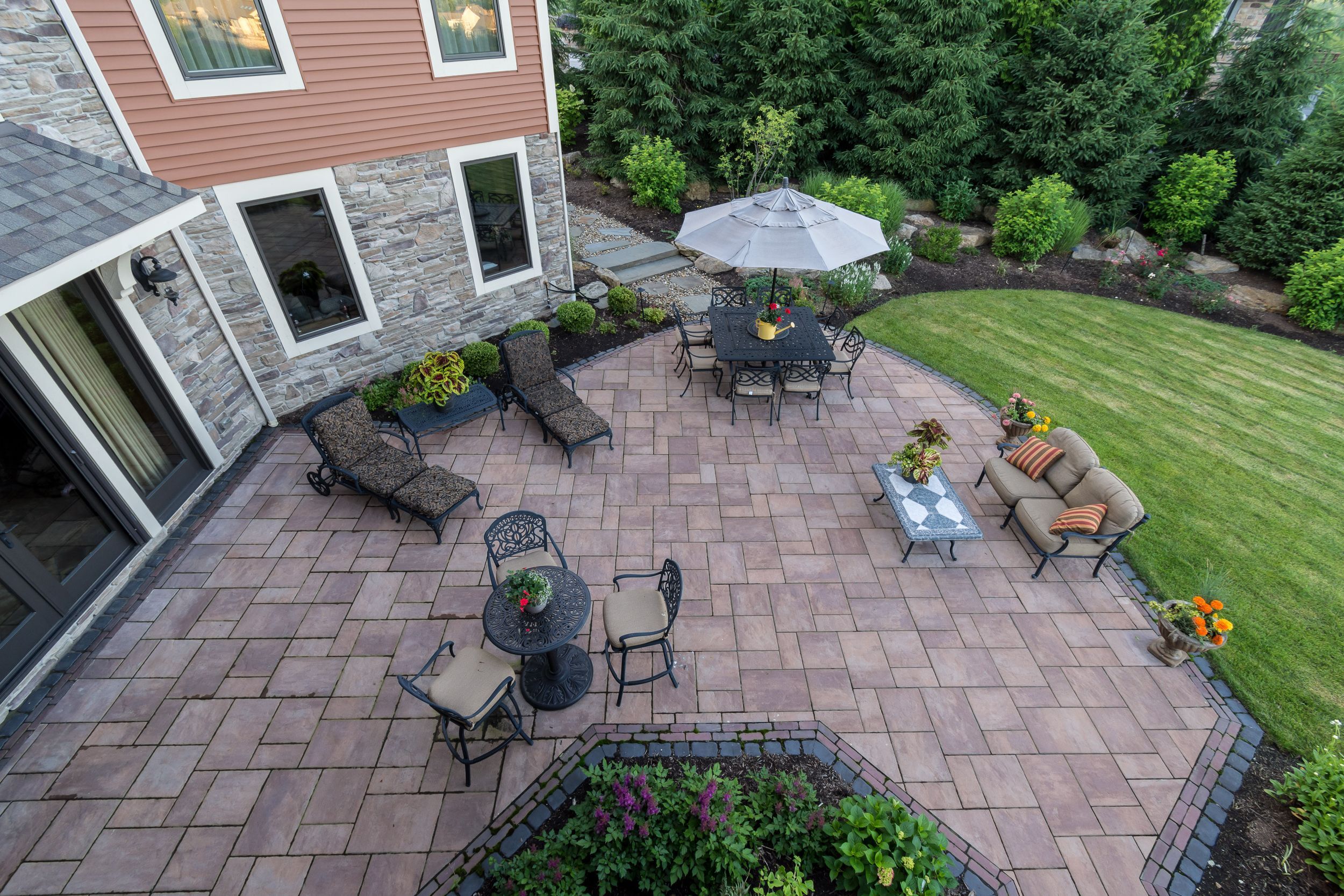 Paver patio extending outdoor living space