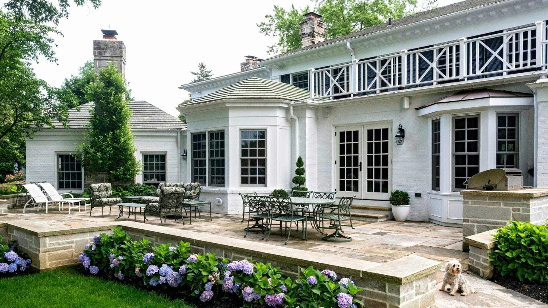 Durable retaining wall holding a planted bed